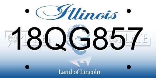 18QG857 Illinois License Plate
