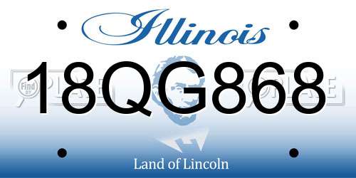 18QG868 Illinois License Plate