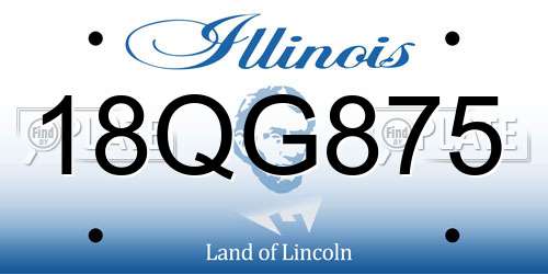 18QG875 Illinois License Plate