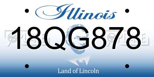 18QG878 Illinois License Plate