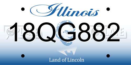18QG882 Illinois License Plate