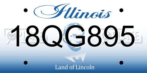 18QG895 Illinois License Plate