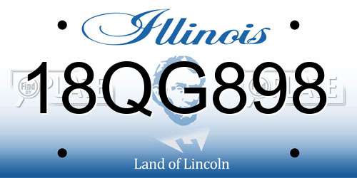18QG898 Illinois License Plate