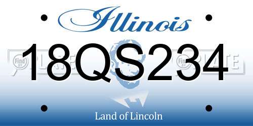 18QS234 Illinois License Plate