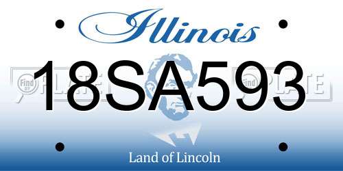 18SA593 Illinois License Plate