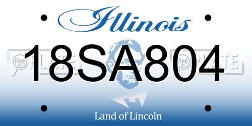 18SA804 Illinois License Plate
