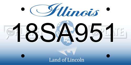 18SA951 Illinois License Plate