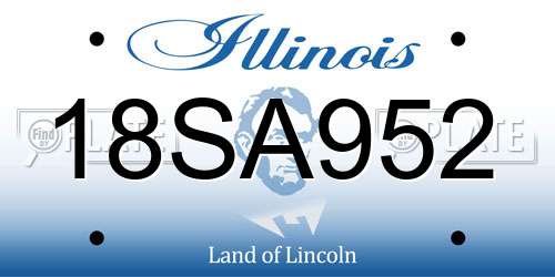 18SA952 Illinois License Plate