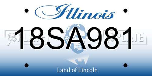 18SA981 Illinois License Plate