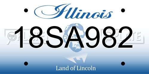 18SA982 Illinois License Plate