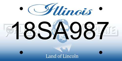 18SA987 Illinois License Plate