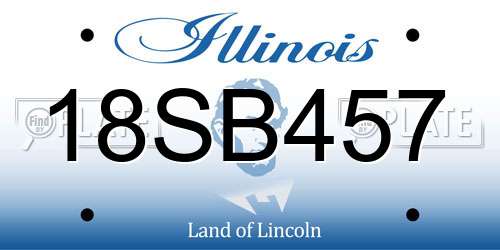 18SB457 Illinois License Plate