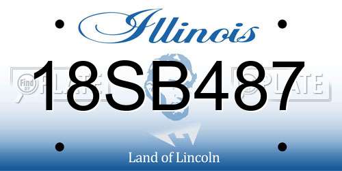 18SB487 Illinois License Plate