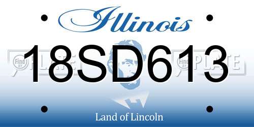 18SD613 Illinois License Plate