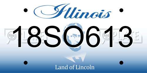 18SO613 Illinois License Plate
