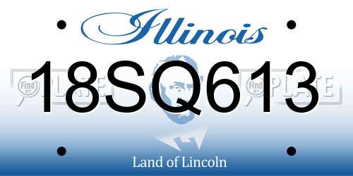 18SQ613 Illinois License Plate