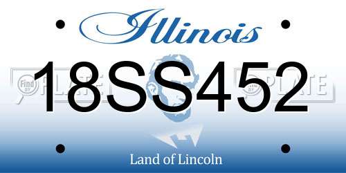 18SS452 Illinois License Plate