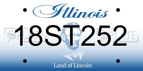 18ST252 Illinois License Plate