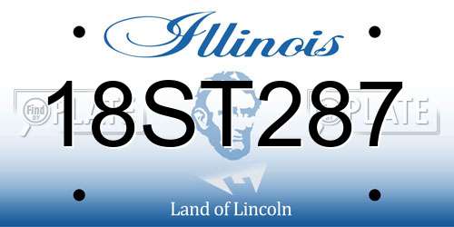 18ST287 Illinois License Plate
