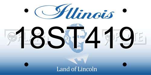 18ST419 Illinois License Plate