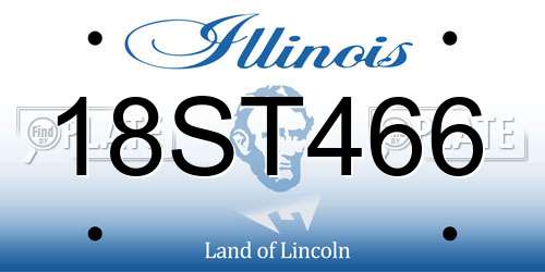18ST466 Illinois License Plate