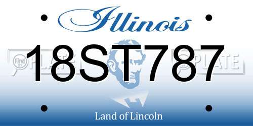 18ST787 Illinois License Plate