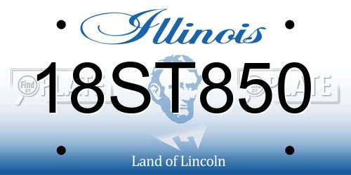 18ST850 Illinois License Plate
