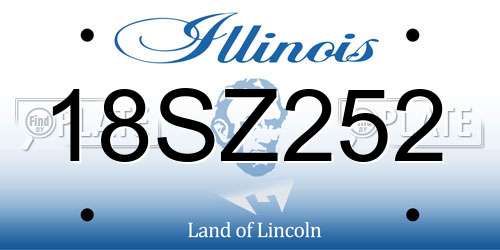 18SZ252 Illinois License Plate