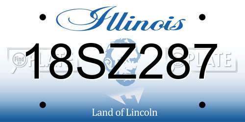 18SZ287 Illinois License Plate