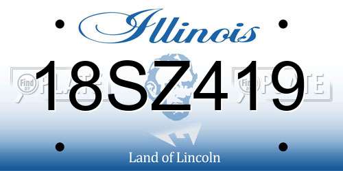 18SZ419 Illinois License Plate