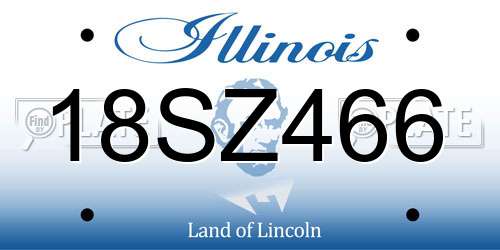 18SZ466 Illinois License Plate
