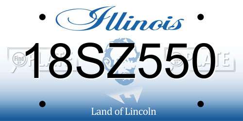 18SZ550 Illinois License Plate