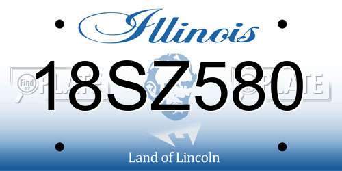 18SZ580 Illinois License Plate