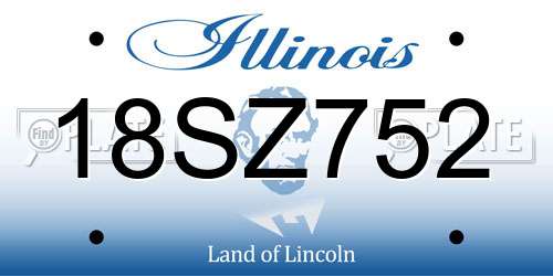 18SZ752 Illinois License Plate