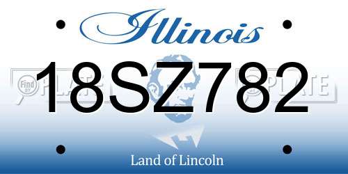18SZ782 Illinois License Plate