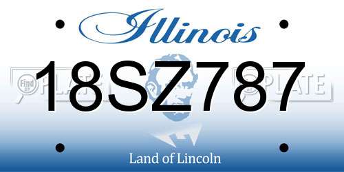 18SZ787 Illinois License Plate