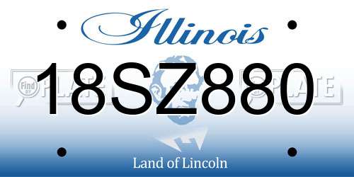 18SZ880 Illinois License Plate