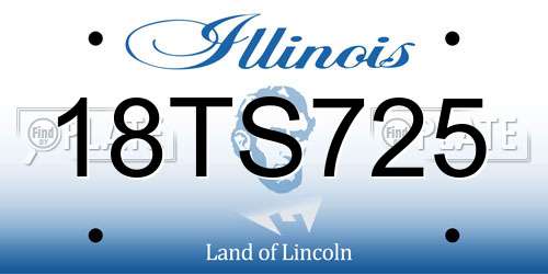 18TS725 Illinois License Plate