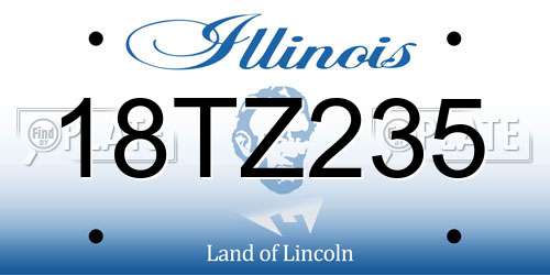 18TZ235 Illinois License Plate