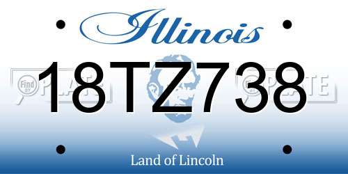 18TZ738 Illinois License Plate