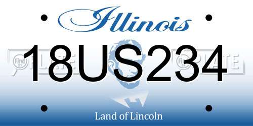 18US234 Illinois License Plate