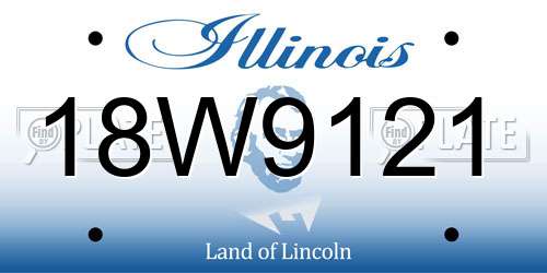 18W9121 Illinois License Plate