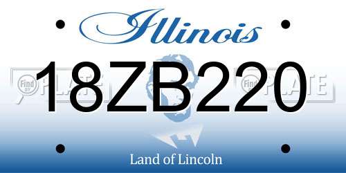 18ZB220 Illinois License Plate