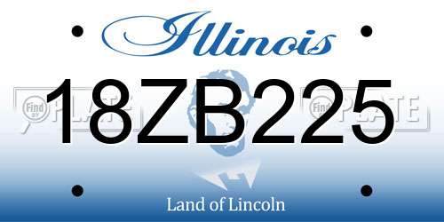 18ZB225 Illinois License Plate