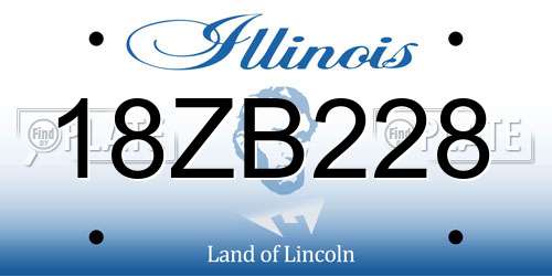 18ZB228 Illinois License Plate
