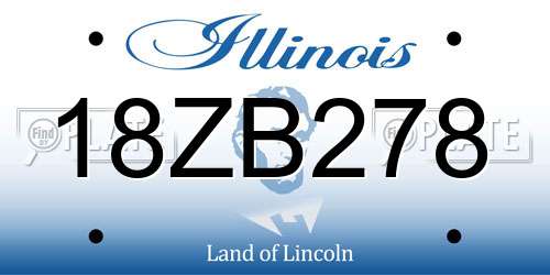 18ZB278 Illinois License Plate