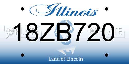 18ZB720 Illinois License Plate