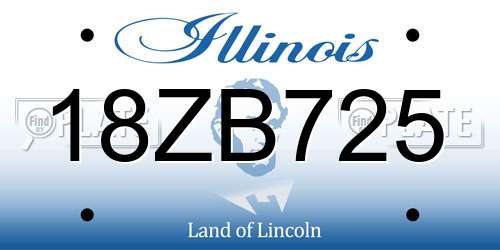 18ZB725 Illinois License Plate