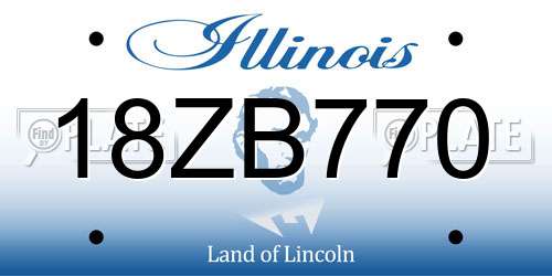18ZB770 Illinois License Plate