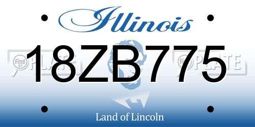 18ZB775 Illinois License Plate